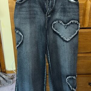 Heart Patch Black Jeans